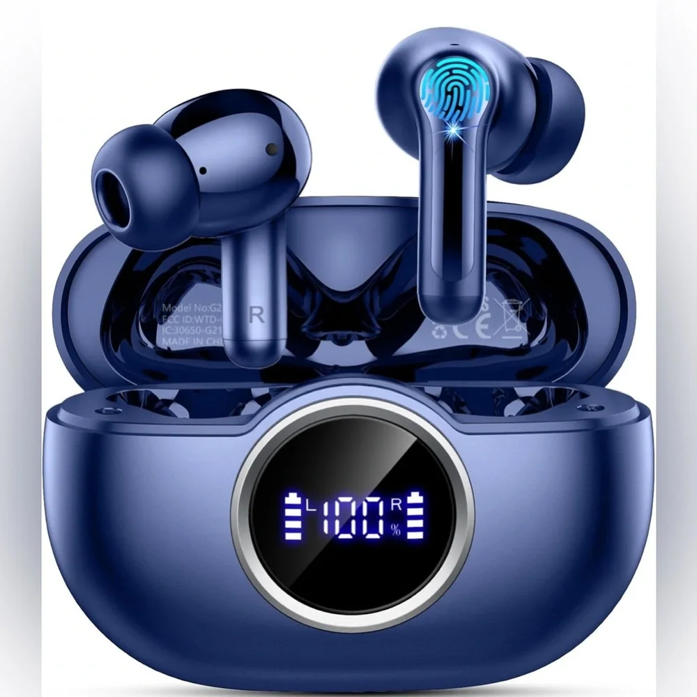 Wireless Earbuds Bluetooth 5.4 Headphones, 2025 Hi-Fi Stereo Bass Ear Buds